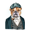 English bulldog smoking