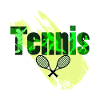 Tennis Spieler im Text einbezogen