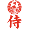 Samurai-Emblem des Mori-Clans (rot)