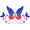 Haiti Haitian Haiti Flag Butterflies