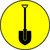 Shovel icon circle
