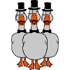 3 monocle glasses geese
