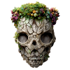Skull with flower wreath