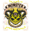 Monster zombie, introverted, funny saying