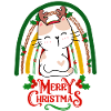 Chat doux de Noël kawaii