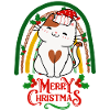 Chat doux de Noël kawaii