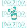 panda in blue