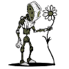 Robot with flower