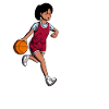 Girl plays basketball - I'