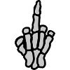 Middle finger bone hand show