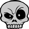 Skeptical facial expression skull skeleton
