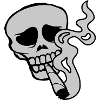 Weed smoking skull skeleton