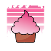 Süßer Kawaii Muffinkuchen