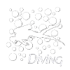 Taucher mit Luftblasen diving