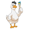Duck Painter Brush Painting