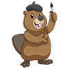 Beaver Painter Brush Painting