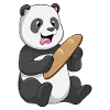 Panda als Bäcker mit Brot