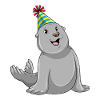 Seal Birthday Party Hat