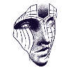 Roboter-Gesichtszeichnung 3D-Linien & Dotwork-Kunst