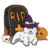 Mignon chien d’Halloween Samoyed