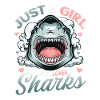 Fille qui aime les requins