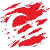 Turquie - Drapeau national, rayures, fissures
