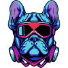Synthwave Français Bulldog Dog Frenchie