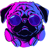 Synthwave Pug Dog Chiot