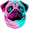 Vaporwave Pug Dog Chiot