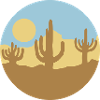 Sun Desert Landscape Silhouette