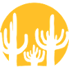 Round Silhouette Cactus Sun
