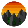 Mountain landscape sunset geometric