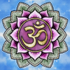 Om sign in lotus flower