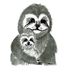 Faultiermama mit Faultierkind