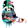 waschbär,bunt,pantomime,graffiti