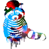 waschbär,bunt,pantomime,graffiti