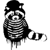 waschbär,schwarz-weiss,pantomime