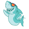 Cool shark with sunglasses