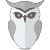 Owl, grey, flat style