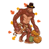 Pilgrim Bigfoot Turkey Thanksgiving Sasquatch
