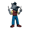 Cartoon Wolf is the Barber