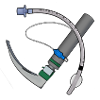 Cartoon endotracheal tube and Laryngoscope