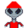 Pixel Alien "Red Gangster"