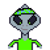 Pixel Alien "Green Karate"