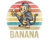 Monkey spiser banan middag Retro solnedgang