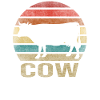 Muscle Cow Animal Retro Sunset
