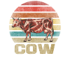 Muscle Cow Animal Retro Sunset