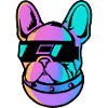 Français Bulldog Synthwave Dog Frenchie