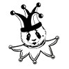 harlequin,panda,illustration, pantomime