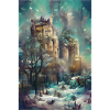 Castle in the forest, fantasy jungle